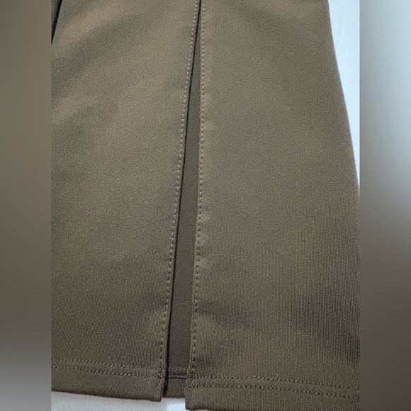 ALO Yoga Airbrush High Waist Flutter Leggings. Chocolate Brown Flare w Split. - Picture 16 of 16